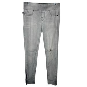 ROCK & REPUBLIC / gray stone wash Fever pull on denim skinny jegging jeans / 12
